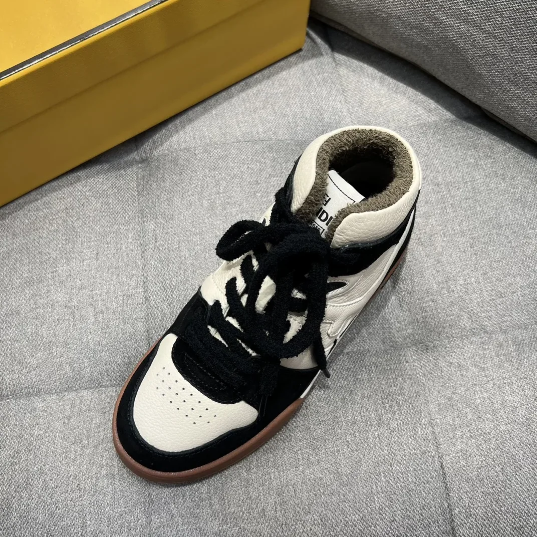 Fendi FD Fendi Match Lace-Up Hight-Tops Sneakers Black 8E8358AHH2F1FZB Fendi FD Fendi Match Lace-Up Hight-Tops Sneakers Black 8E8358AHH2F1FZB