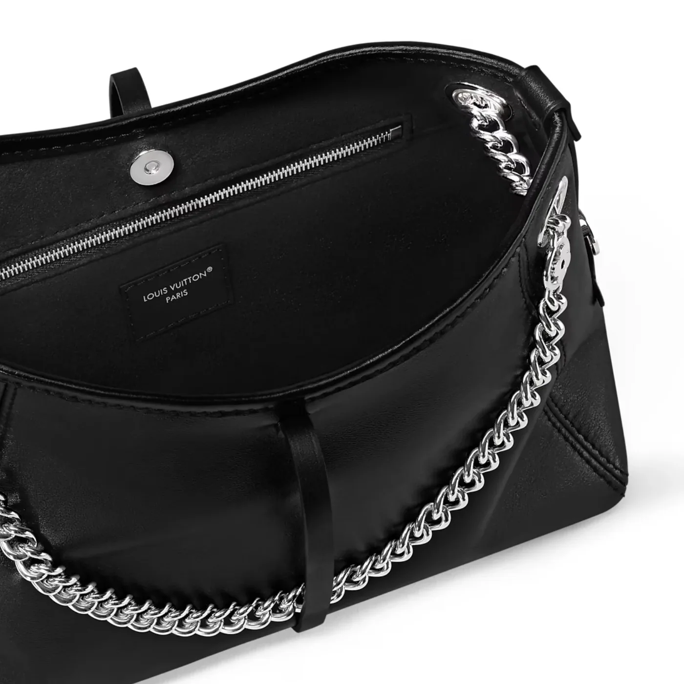 Louis Vuitton CarryAll Vibe BB Shoulder Bag in Black Silver Hardware