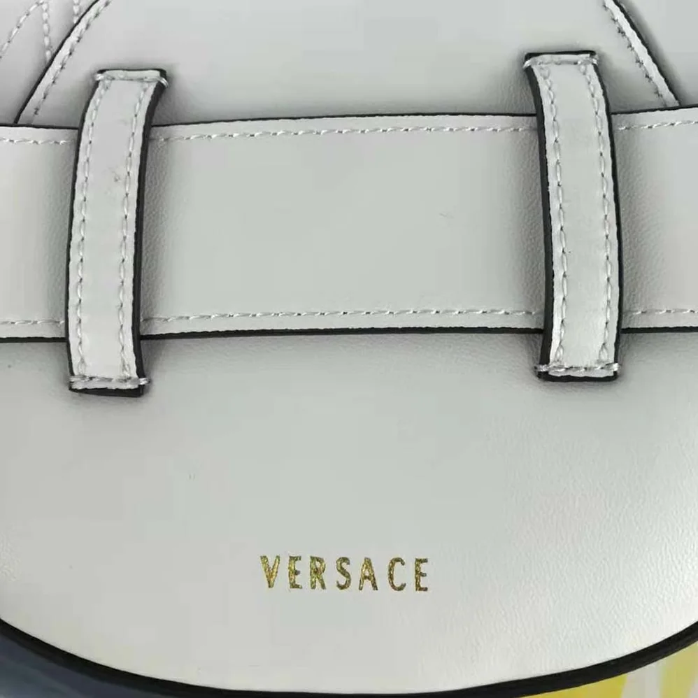 Versace Virtus Quilted Belt Bag in Calfskin Leather for Women in White