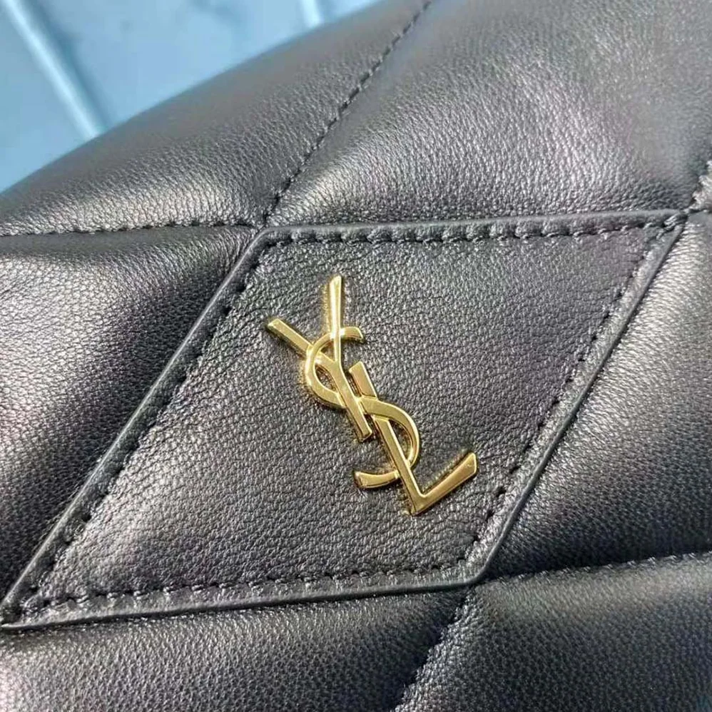 Saint Laurent YSL Sade Puffer Envelope Clutch in Lambskin for Women in Black