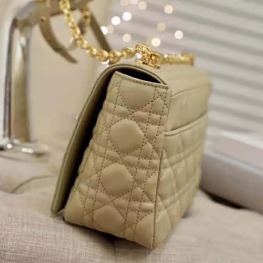 Dior Large Dior Caro Bag Supple Cannage Calfskin for Women in Sandy