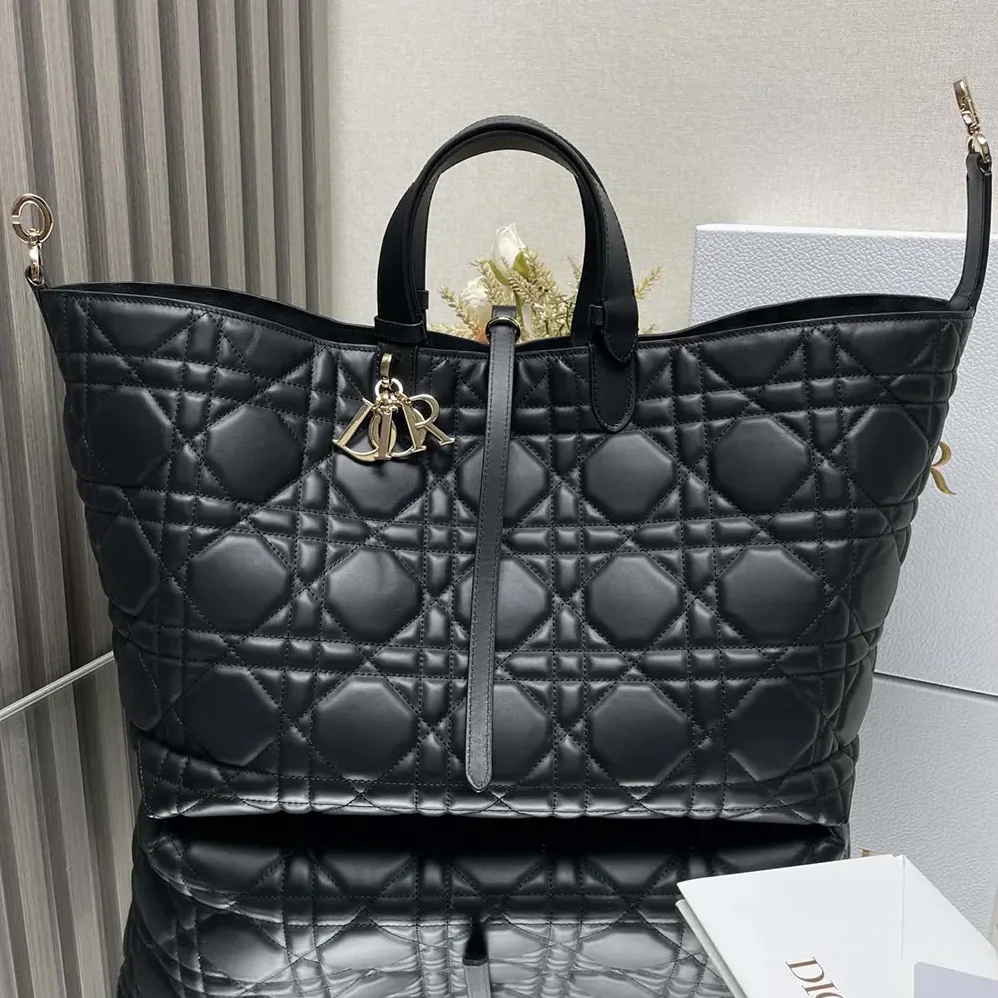 Dior Large Dior Toujours Bag Black Macrocannage Calfskin for Women Dior Large Dior Toujours Bag Black Macrocannage Calfskin for Women
