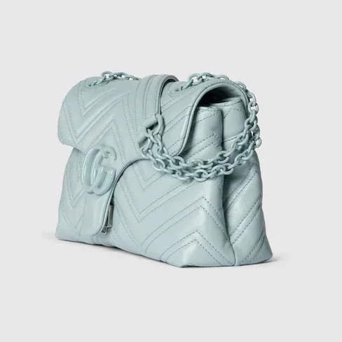 Gucci Marmont Small Shoulder Bag / Icy Blue Matelasse Light Blue Hardware