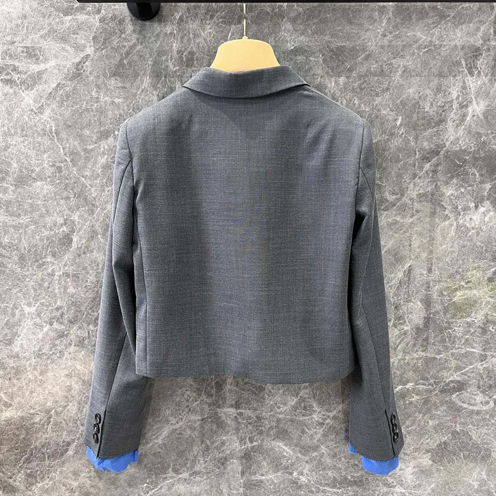 Miu Miu Single for Women in breasted Cropped Gabardine Jacket Miu Miu Single for Women in breasted Cropped Gabardine Jacket
