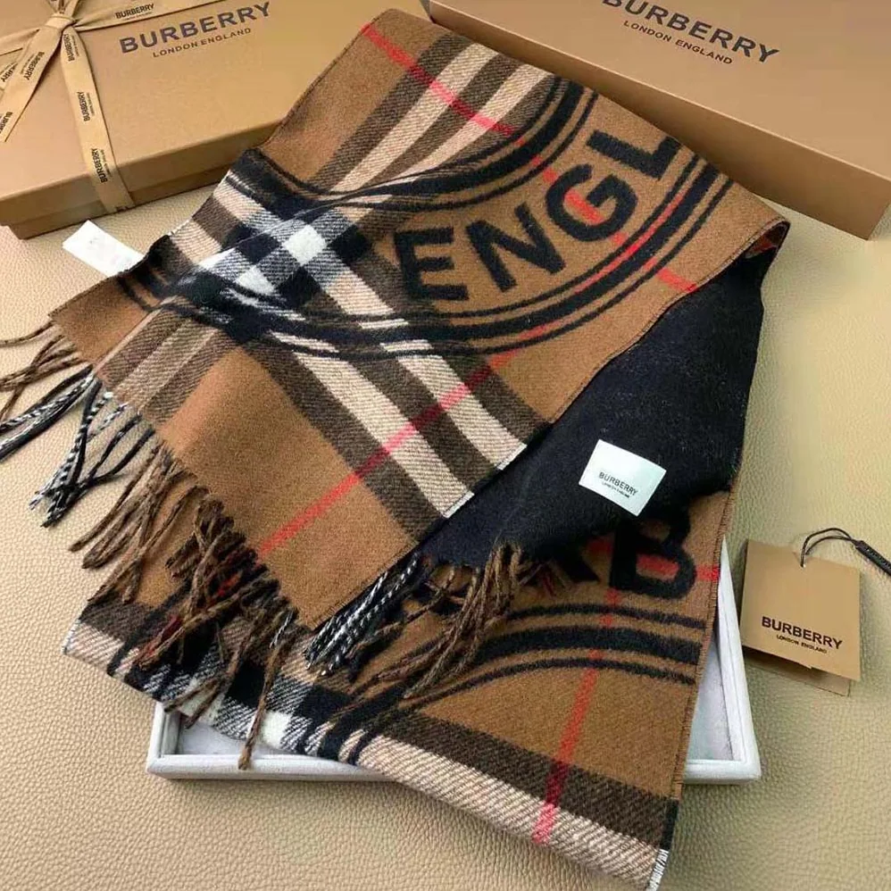 Burberry Montage Print Cashmere Scarf for Women in Brown