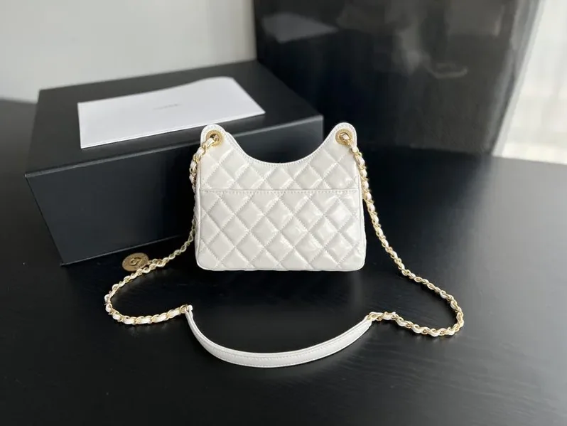 Chanel Small Hobo Bag in White Gold Hardware Chanel Small Hobo Bag in White Gold Hardware