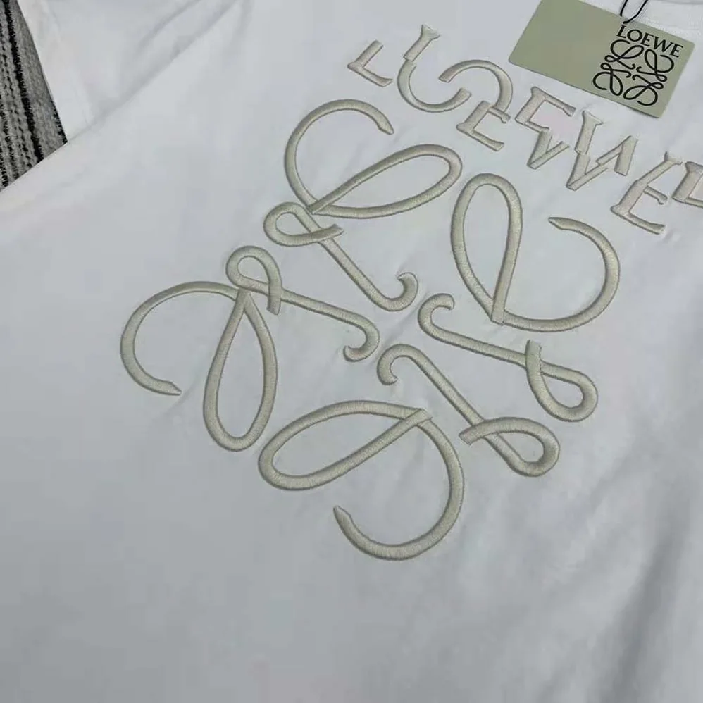 Loewe Loose Fit T-shirt in Cotton for Women in White Loewe Loose Fit T-shirt in Cotton for Women in White