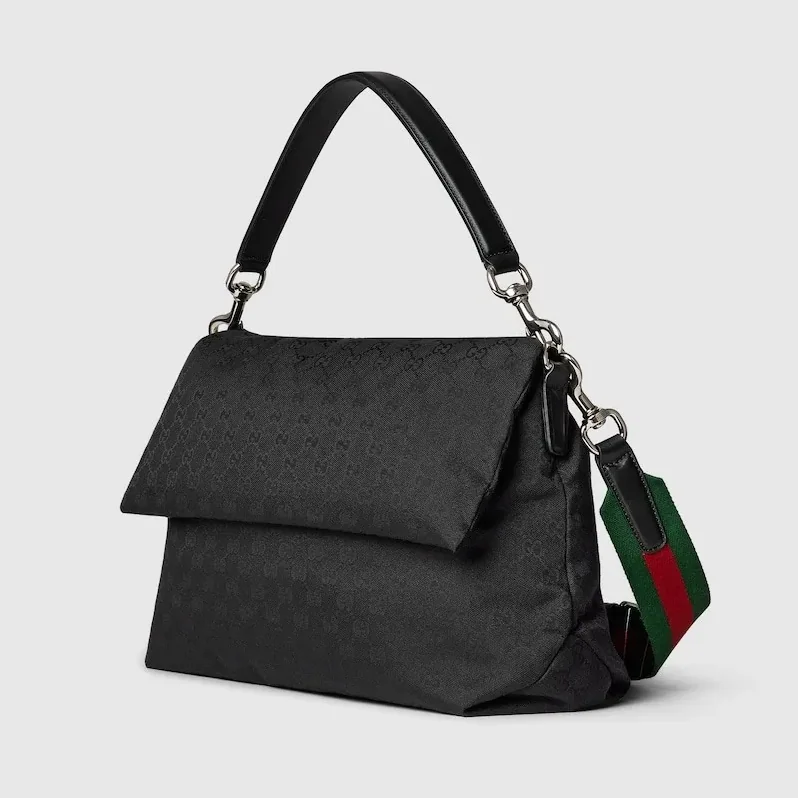 Gucci Medium GG Crossbody Bag With Web Black / Gucci Medium GG Crossbody Bag With Web Black /