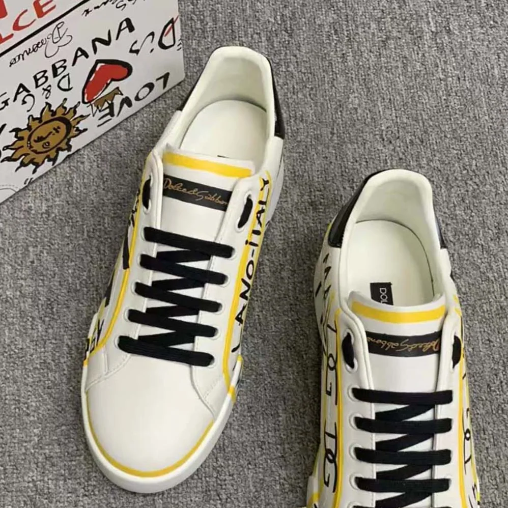 Dolce Gabbana D&G Limited Edition Portofino Sneakers for Unisex in Yellow Dolce Gabbana D&G Limited Edition Portofino Sneakers for Unisex in Yellow