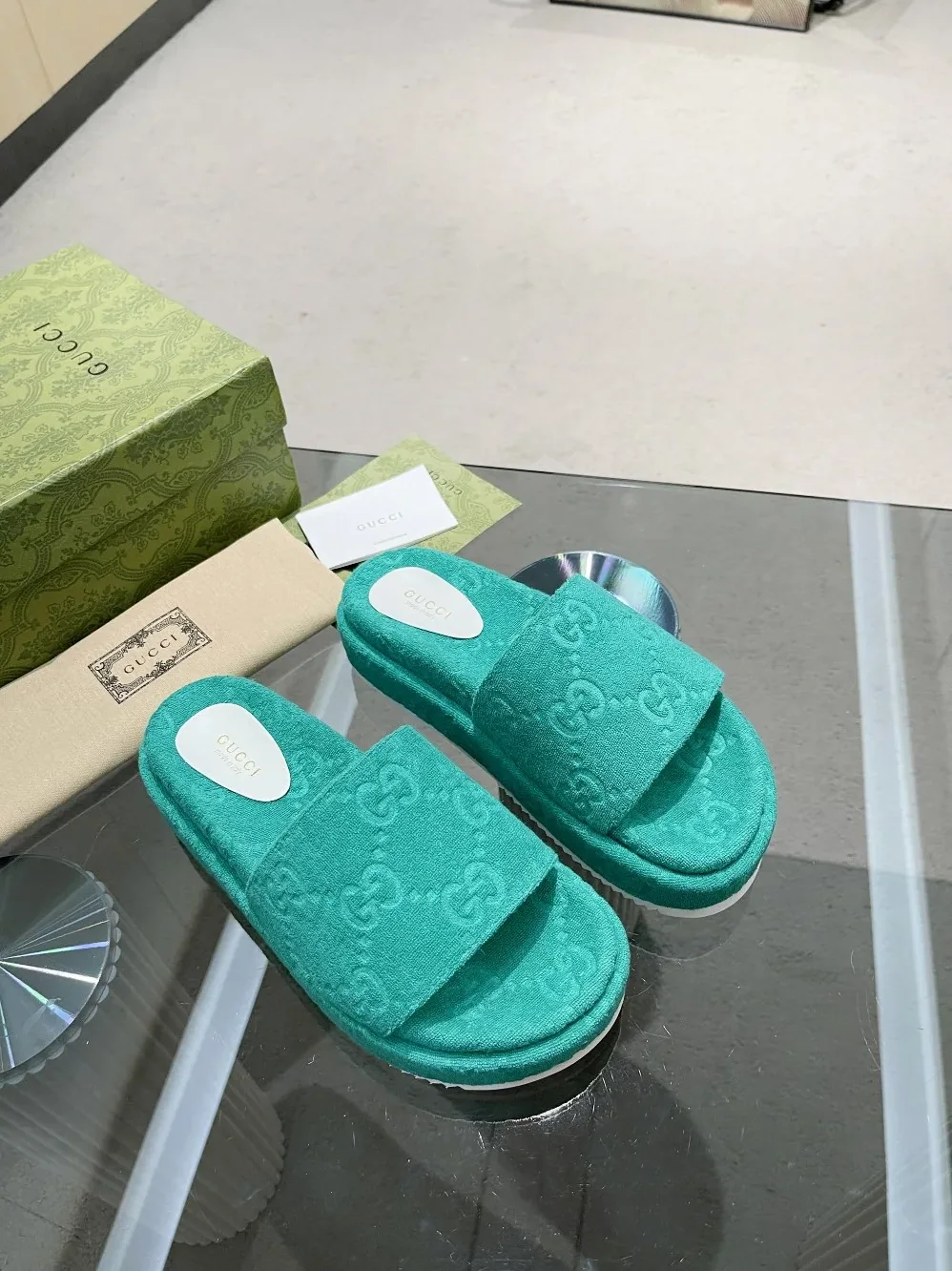 Gucci GG Platform Sandal Turquoise for Women