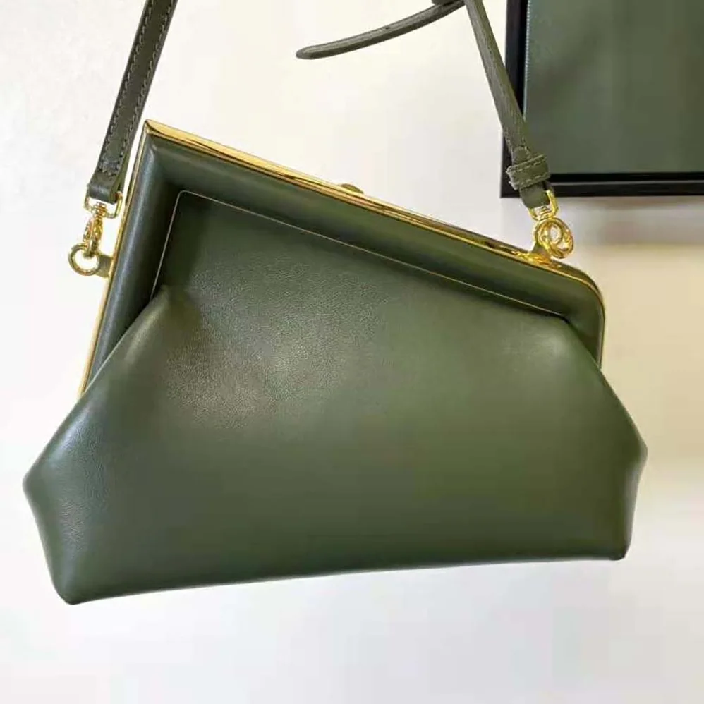 Fendi First Small Dark Green Leather Bag for Women