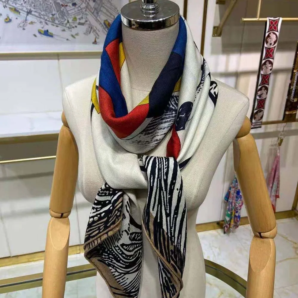 Hermes Cavalier En Formes Scarf 90 for Women in White Hermes Cavalier En Formes Scarf 90 for Women in White