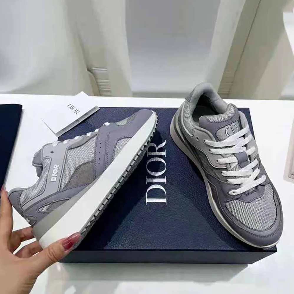 Dior B29 Sneaker Gray Technical Mesh Suede and Smooth Calfskin for Men