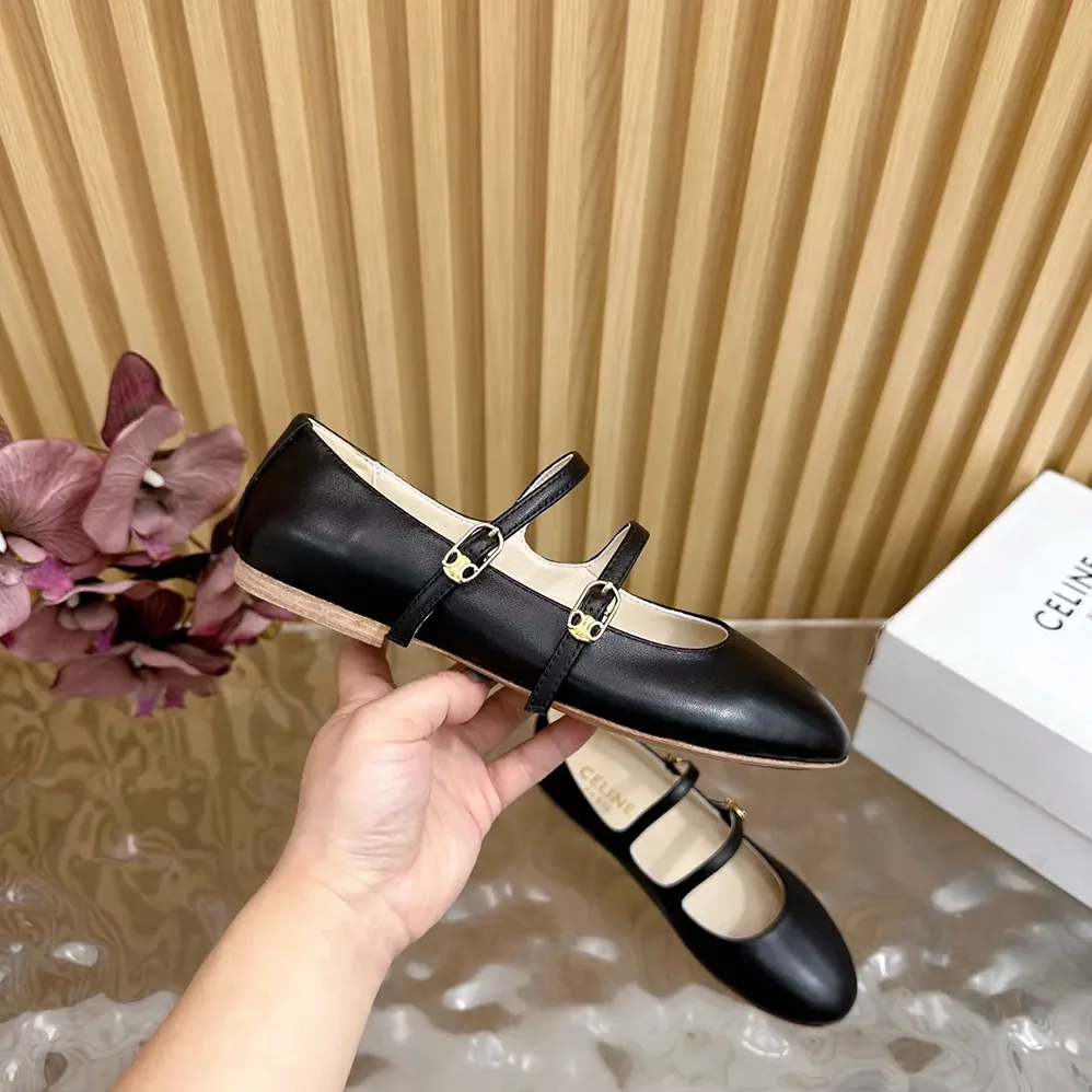 Celine Les Ballerines Celine Double Strap in Lambskin for Women