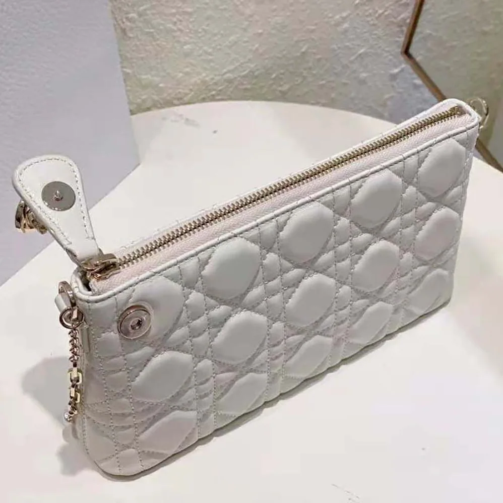 Dior Miss Dior Dior Midi Mini Bag White Cannage Lambskin for Women