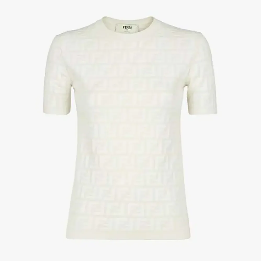 Fendi White FF Viscose Jumper for Women in White Fendi White FF Viscose Jumper for Women in White