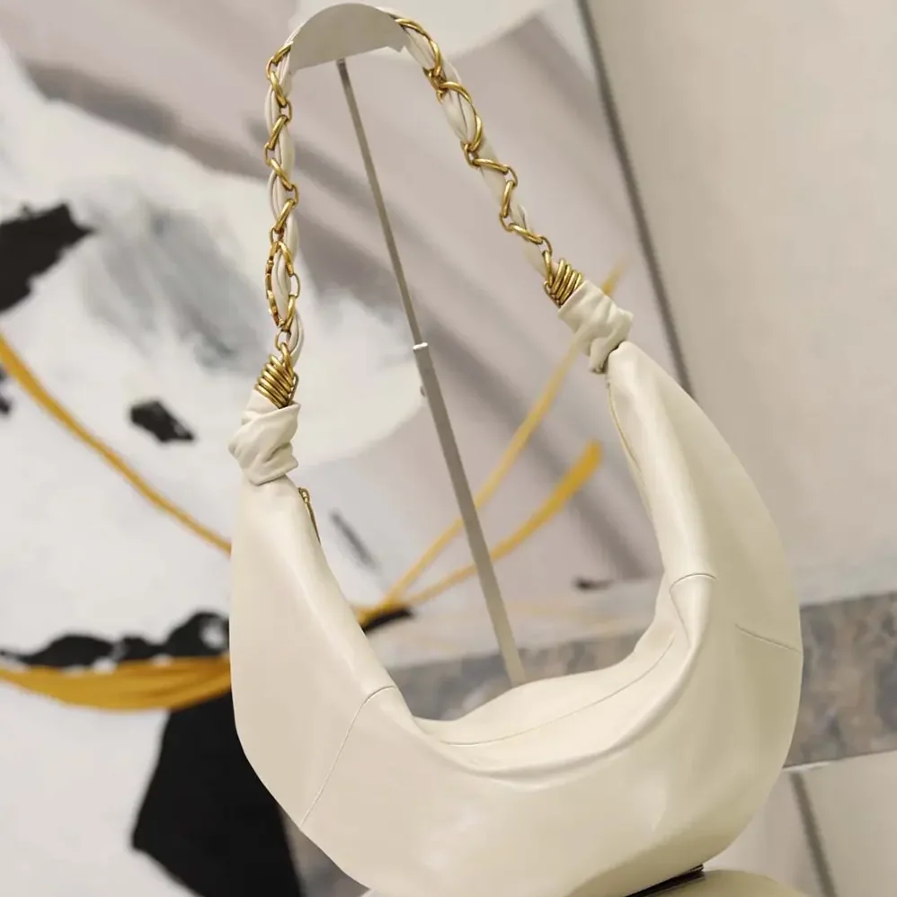 Saint Laurent YSL Amalia Small Hobo In Lambskin for Women in White