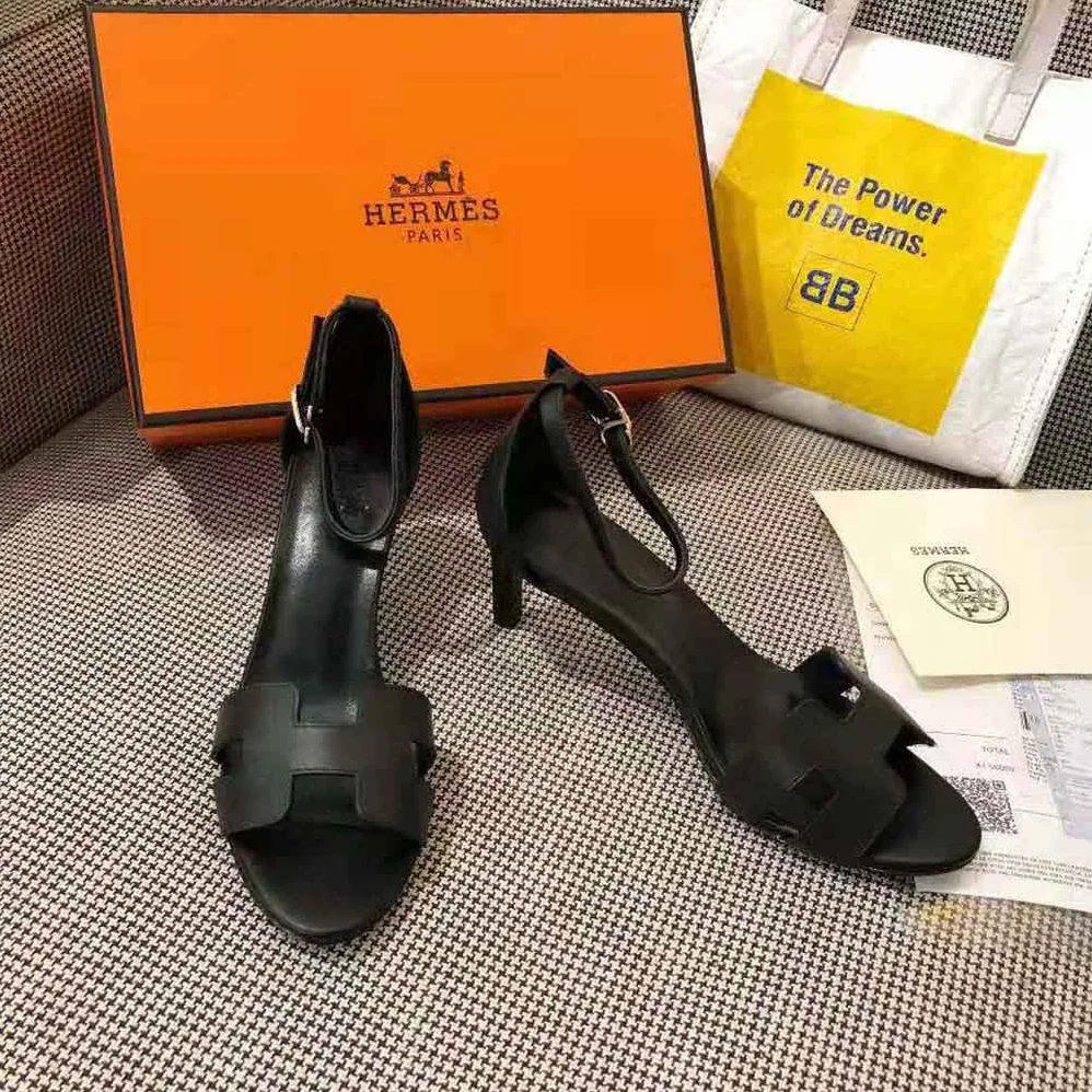 Hermes Premiere 70 High Heel Sandal in Calfskin with Thin Ankle Strap for Women