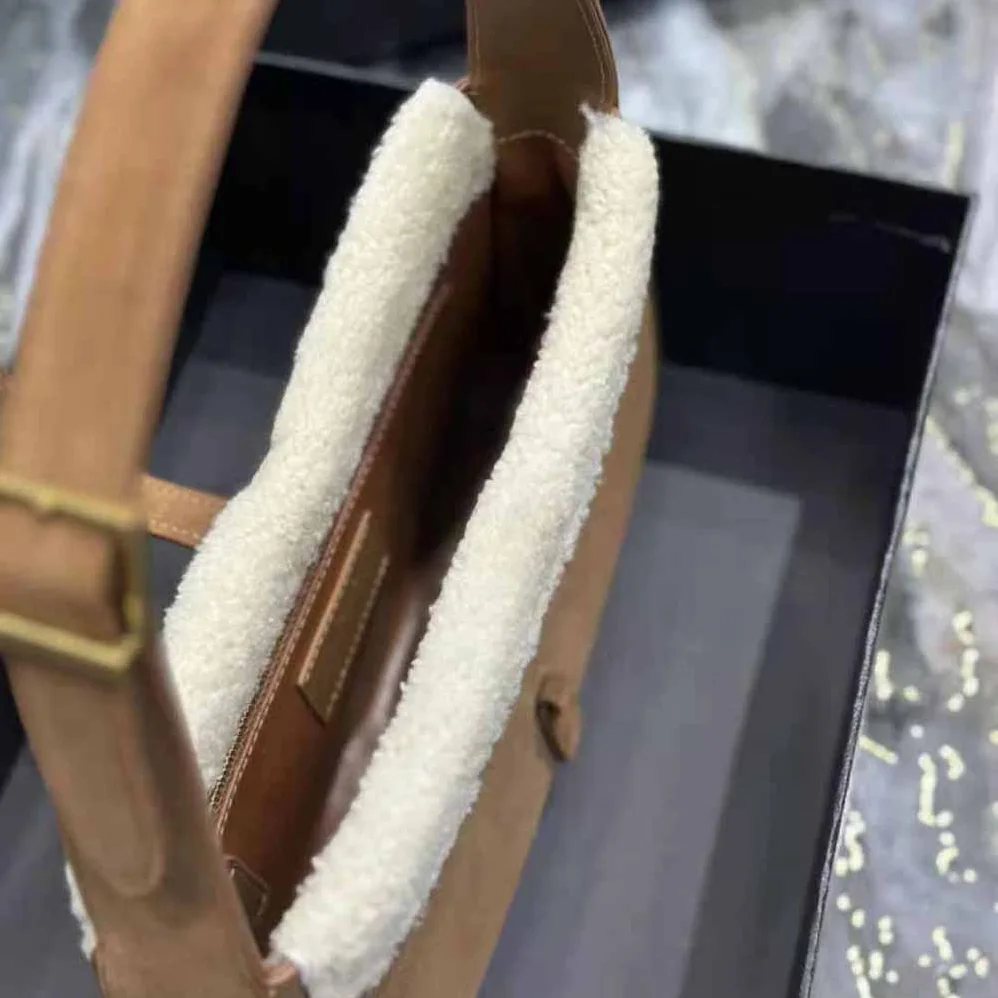 Saint Laurent YSL Le 5 à 7 Hobo Bag in Suede and Shearling for Women