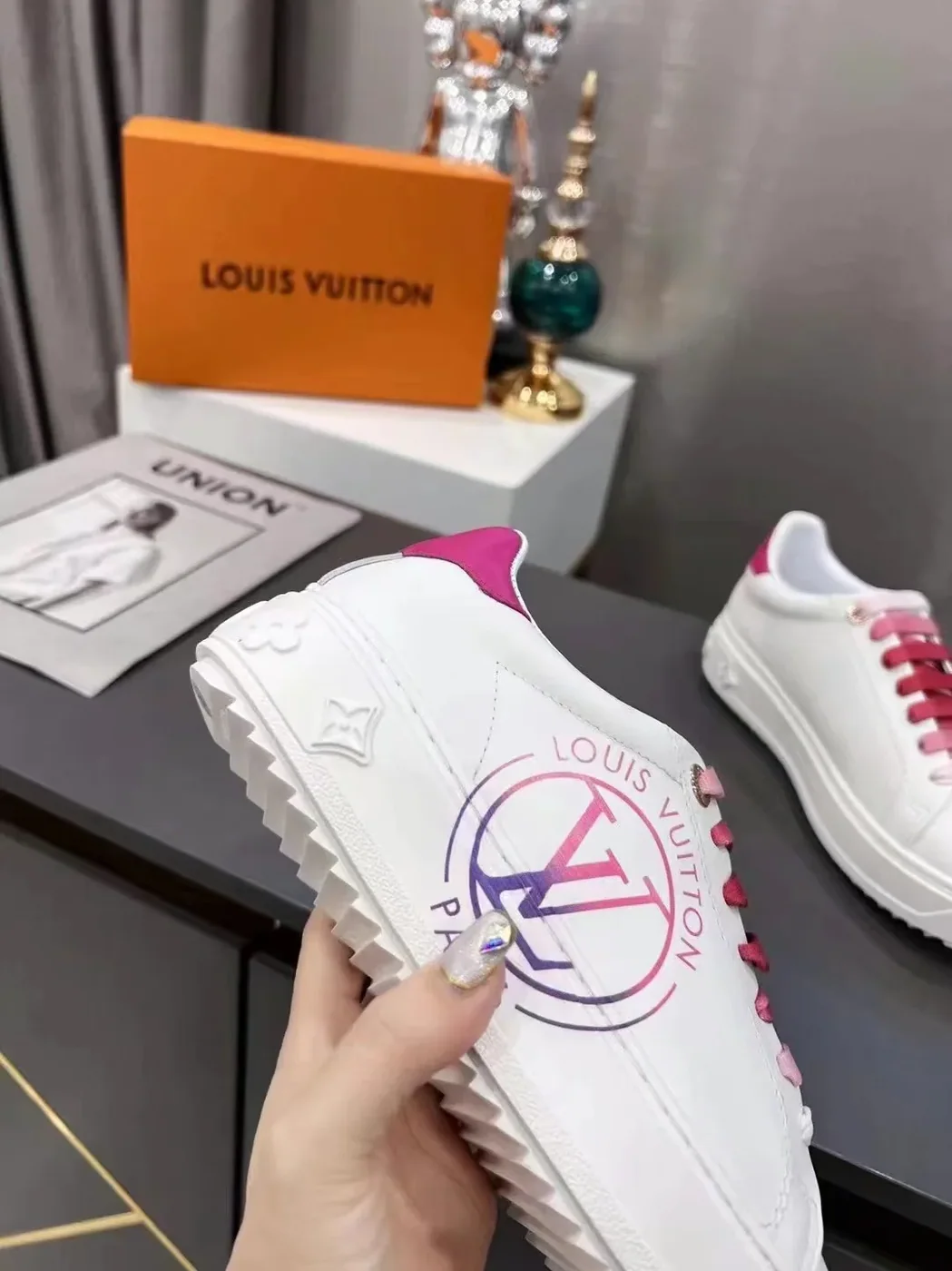 Louis Vuitton Time Out Sneaker Fuchsia Pink LV 1AA1BN