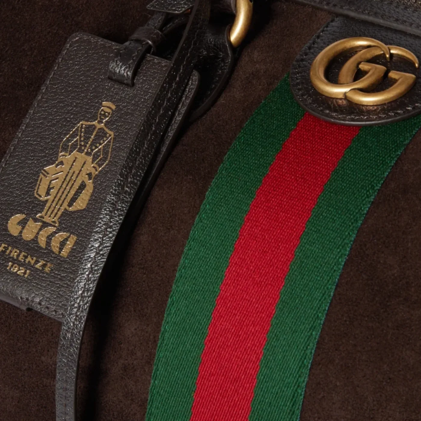 Gucci Savoy Medium Duffle Travel Bag in Dark Brown Gold Hardware