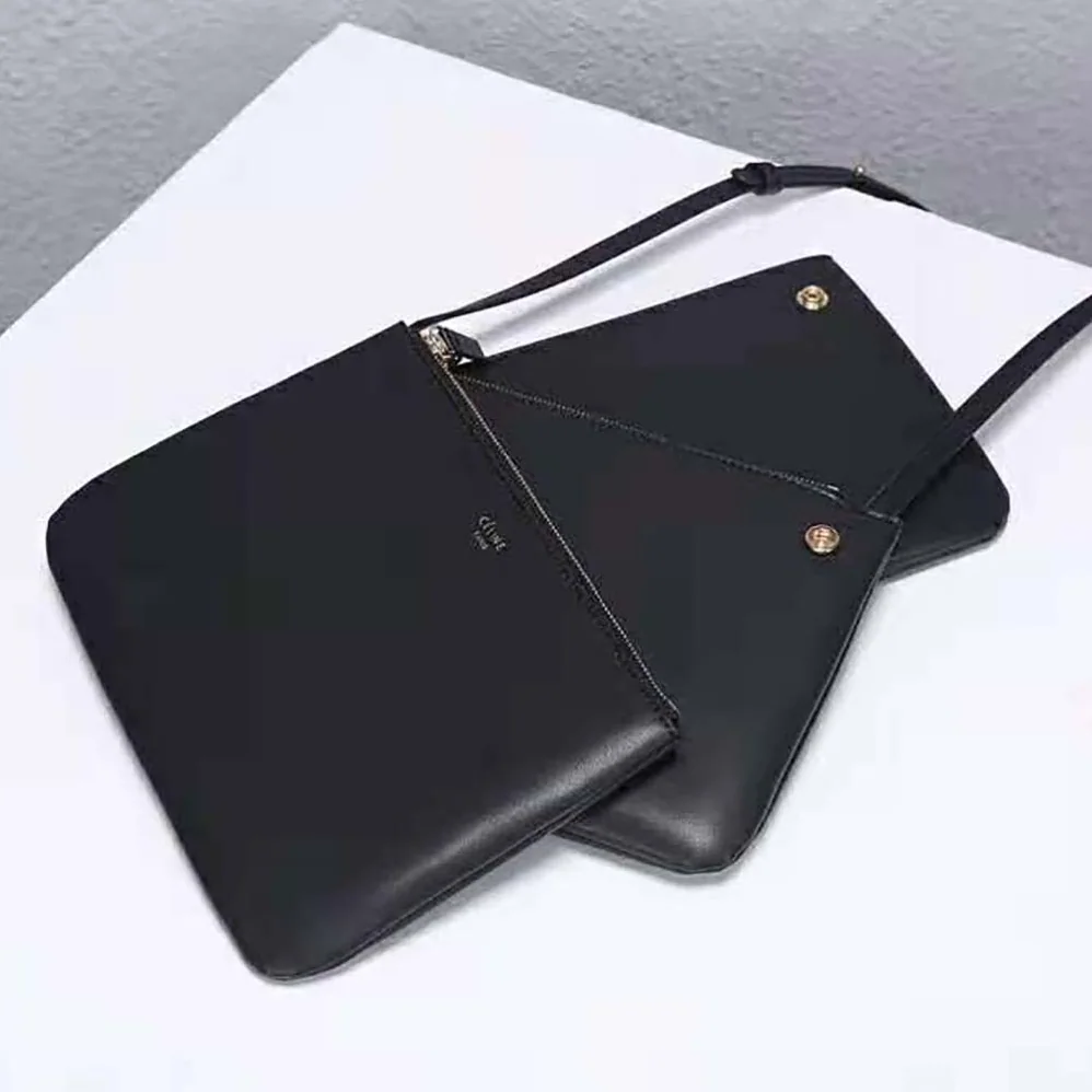 Celine Large Trio Bag in Smooth Lambskin for Women in Black