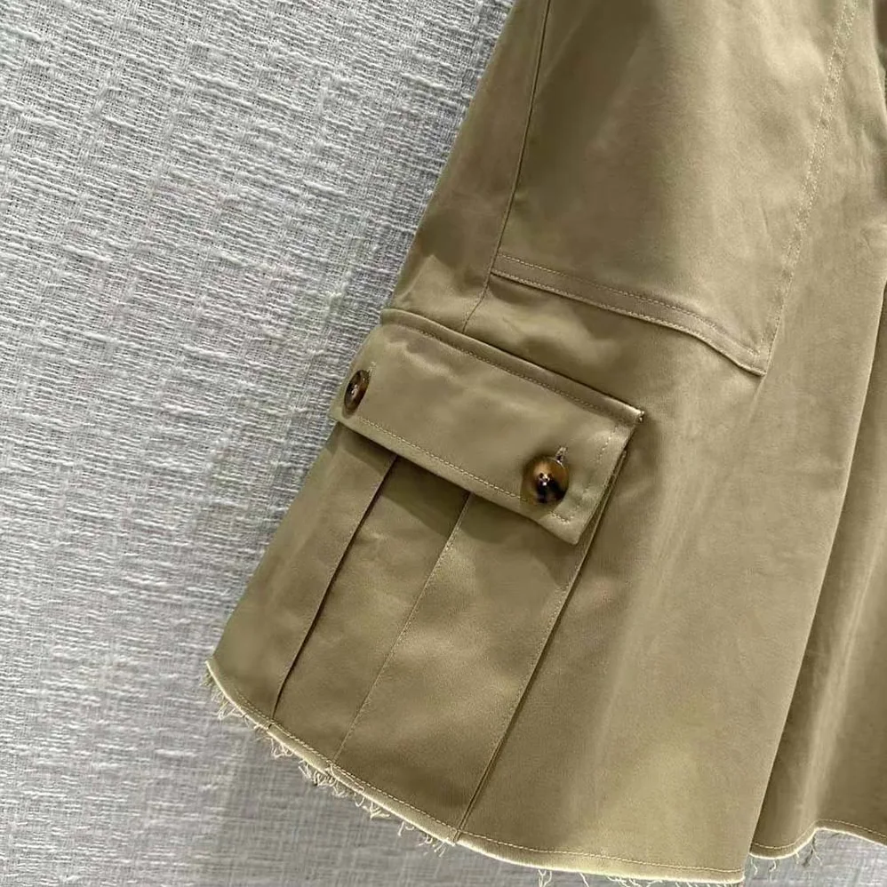 Miu Miu Chino Bermudas with Embroidered Logo on the Back for Women