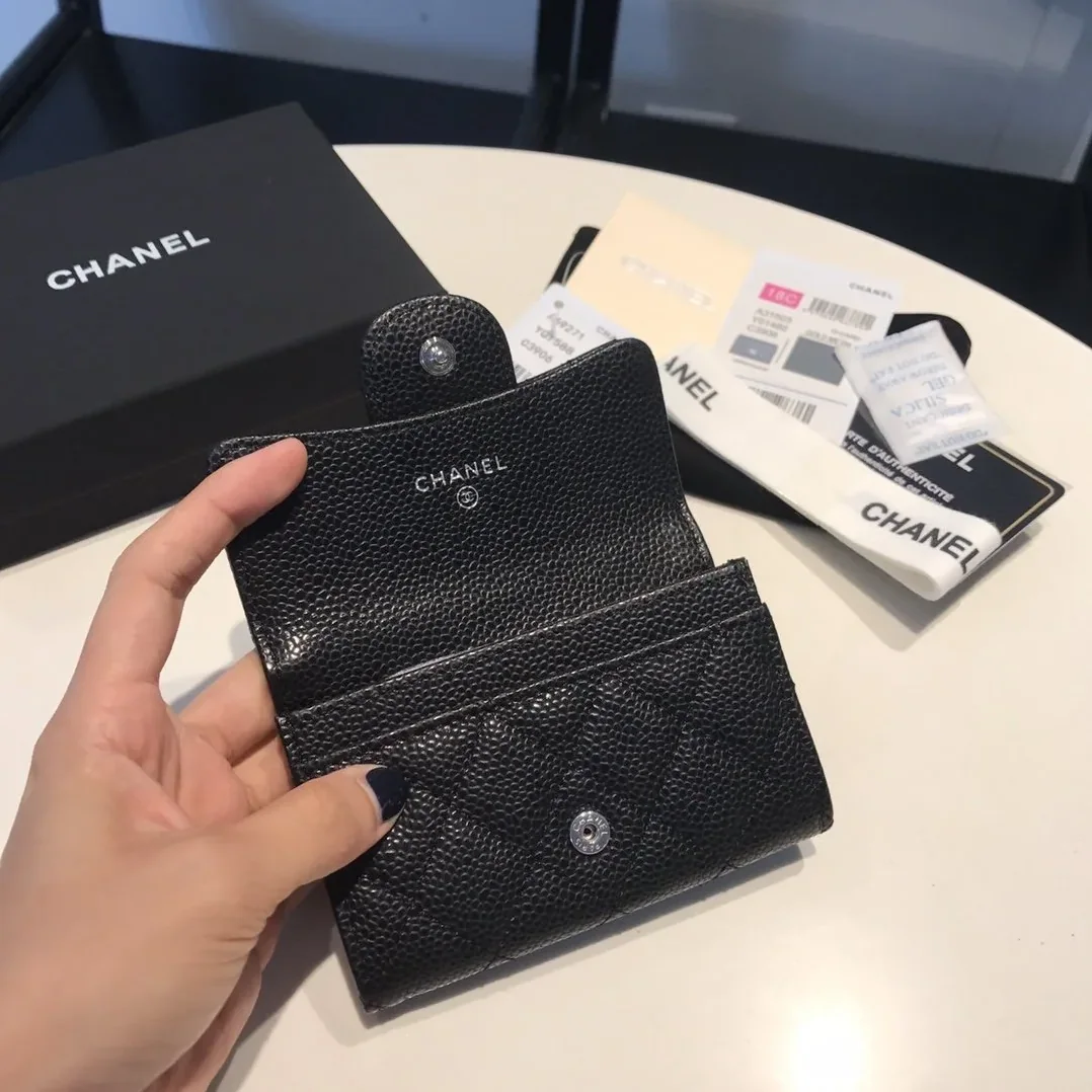 Chanel Classic Card Holder Silver Hardware Black Chanel Classic Card Holder Silver Hardware Black