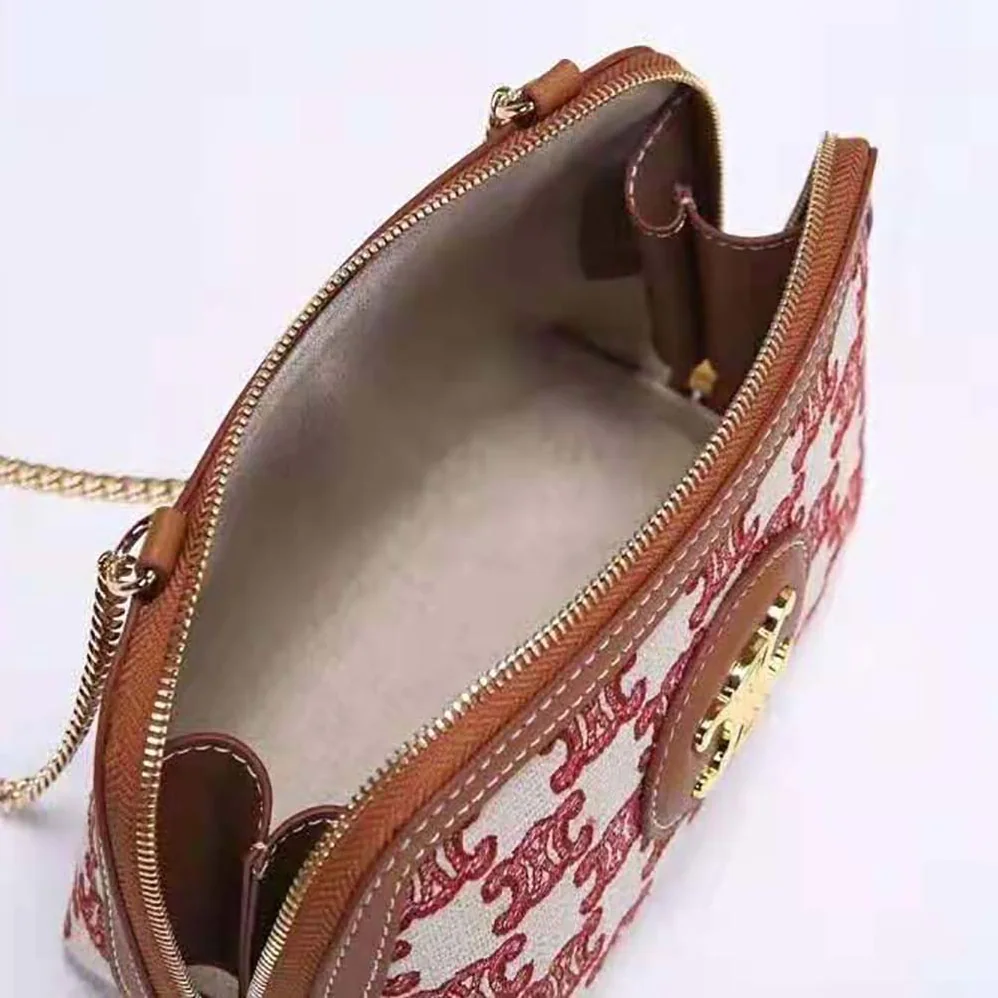 Celine Clutch on Chain in Textile with Triomphe Embroidery for Women Celine Clutch on Chain in Textile with Triomphe Embroidery for Women