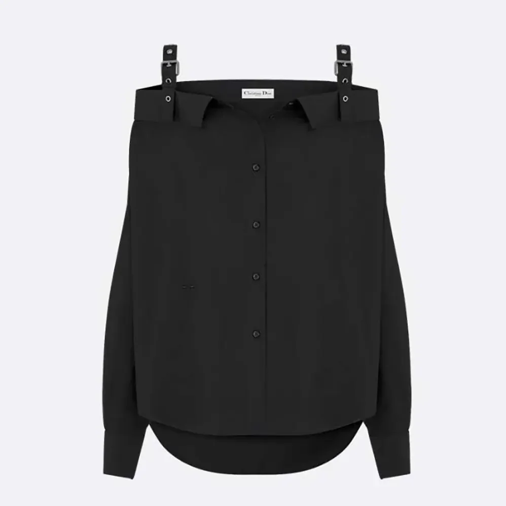 Dior Blouse Black Cotton Poplin for Women Dior Blouse Black Cotton Poplin for Women