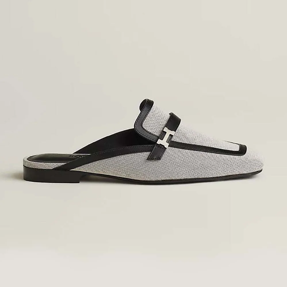 Hermes in H Canvas and Calfskin for Women in Black Hermes in H Canvas and Calfskin for Women in Black