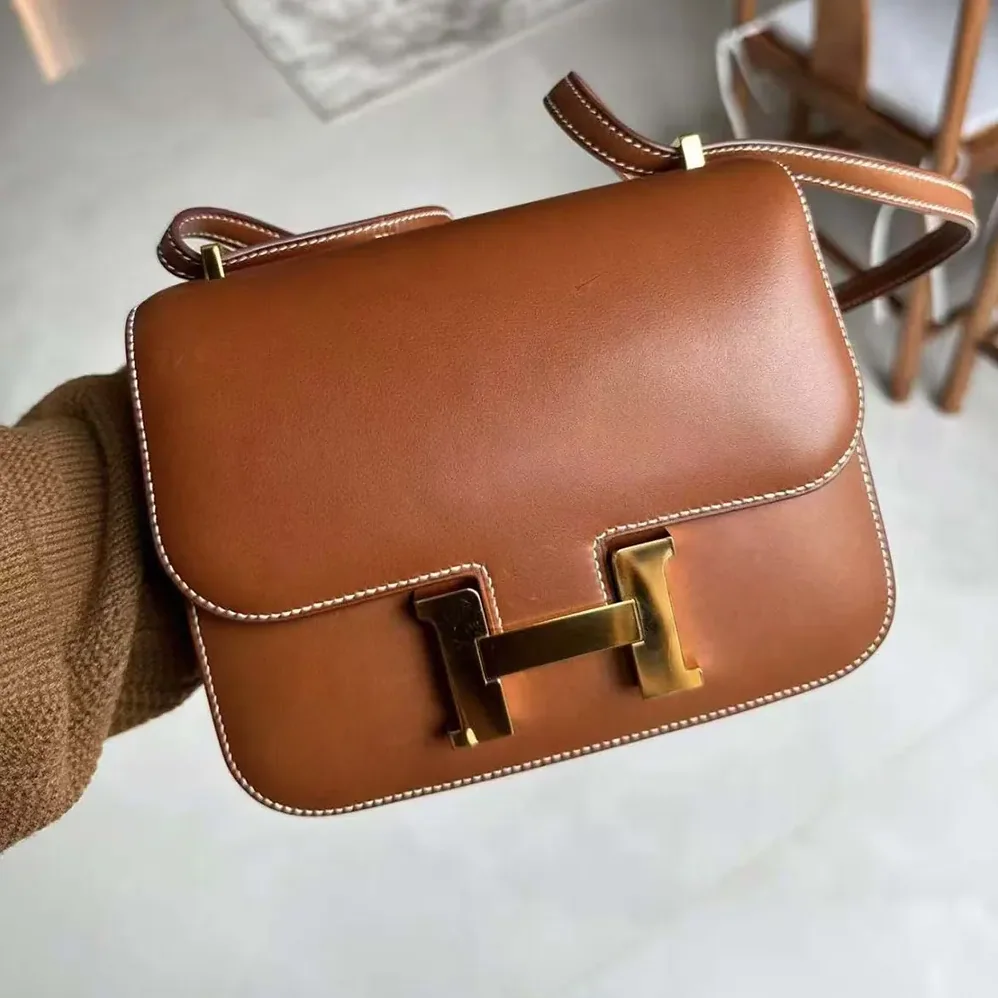 Hermes Constance 24 Bag Box Leather for Women in Brown/Gold Hermes Constance 24 Bag Box Leather for Women in Brown/Gold
