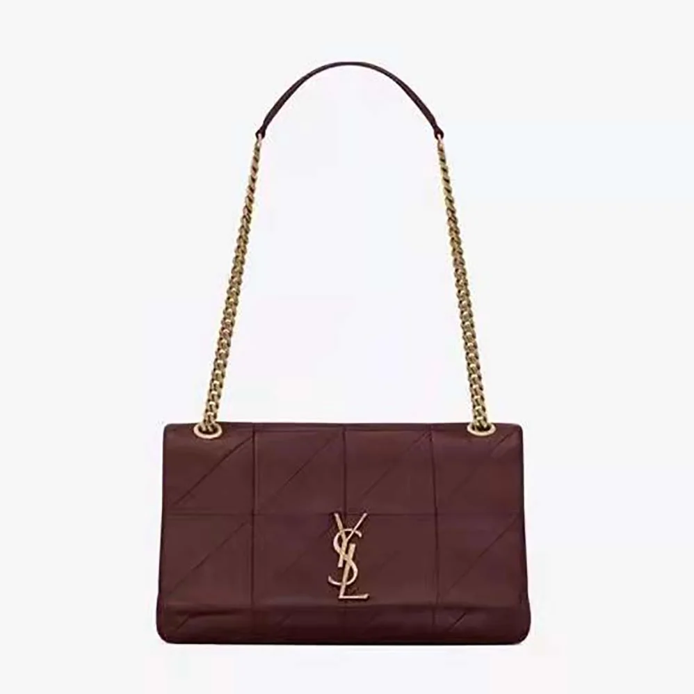 Saint Laurent YSL Jamie Medium Carre Reive Gauche in Lambskin for Women in Maroon