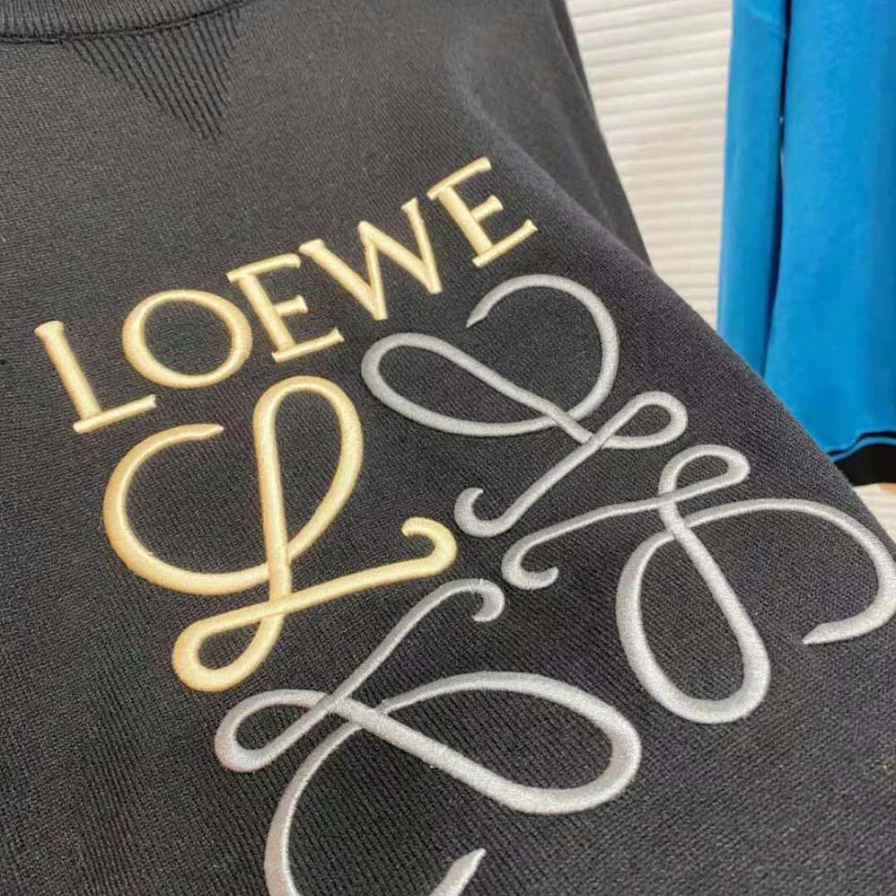 Loewe Anagram Embroidered Sweatshirt in Cotton for Women in Black Loewe Anagram Embroidered Sweatshirt in Cotton for Women in Black