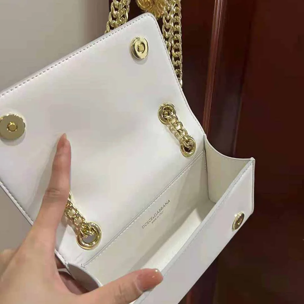 Dolce Gabbana D&G Polished Calfskin 3.5 Phone Bag for Women in White Dolce Gabbana D&G Polished Calfskin 3.5 Phone Bag for Women in White
