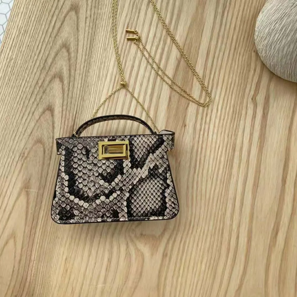 Fendi Nano Peekaboo Charm Brown Python Charm for Women Fendi Nano Peekaboo Charm Brown Python Charm for Women