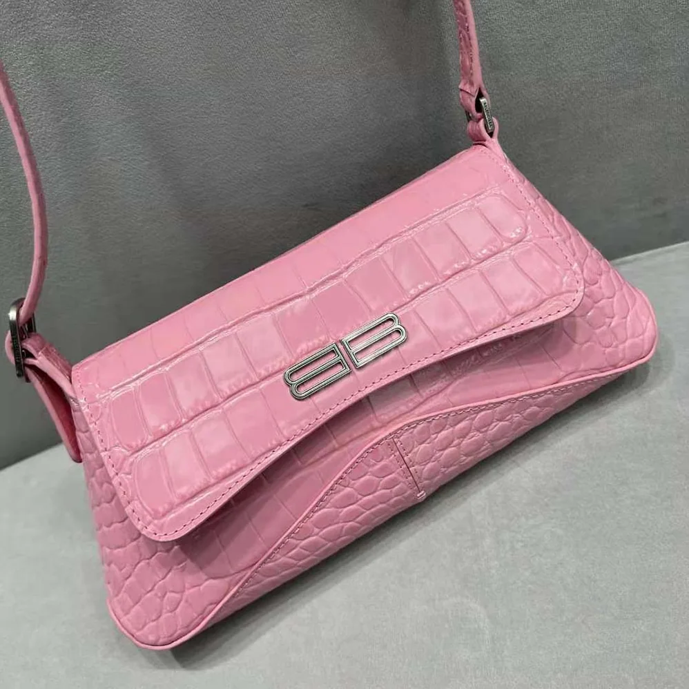 Balenciaga XX Small Flap Bag Crocodile Embossed in Pink for Women