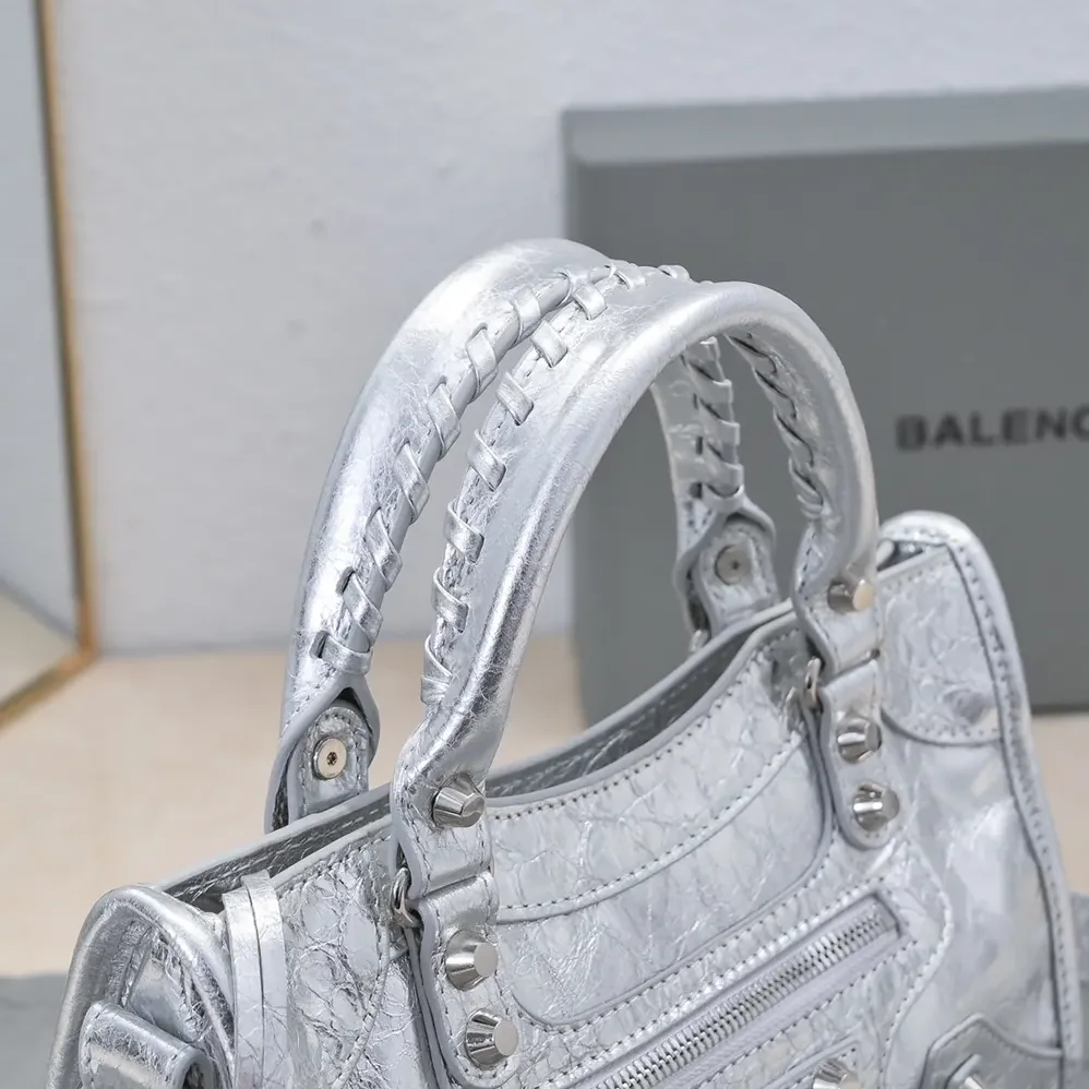 Balenciaga Le City Small Bag Metallized in Silver for Women Balenciaga Le City Small Bag Metallized in Silver for Women