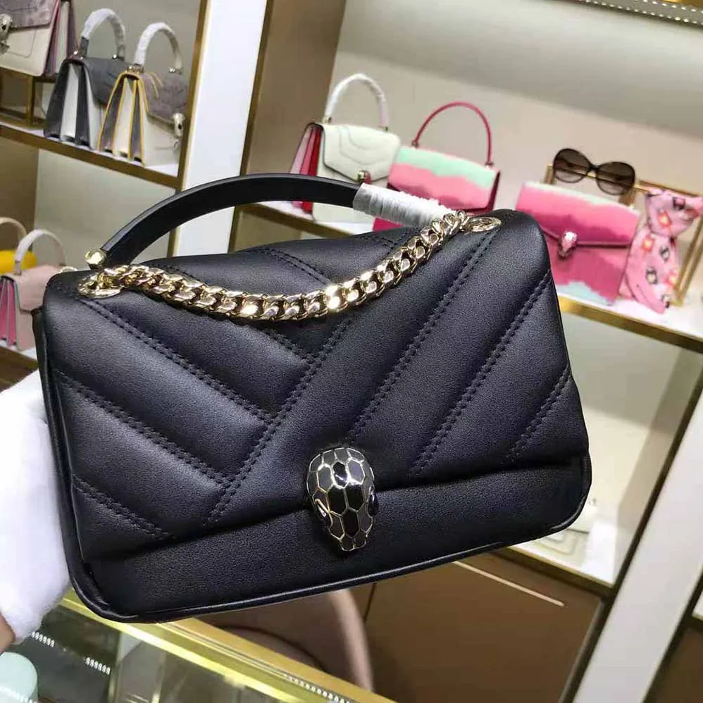 Bvlgari Serpenti Cabochon Shoulder Bag for Women in Black Bvlgari Serpenti Cabochon Shoulder Bag for Women in Black