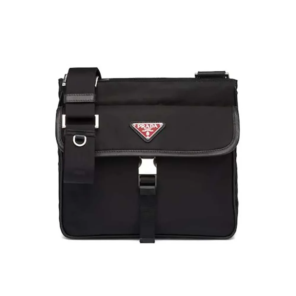 Prada Nylon Cross-Body Bag for Men in Black