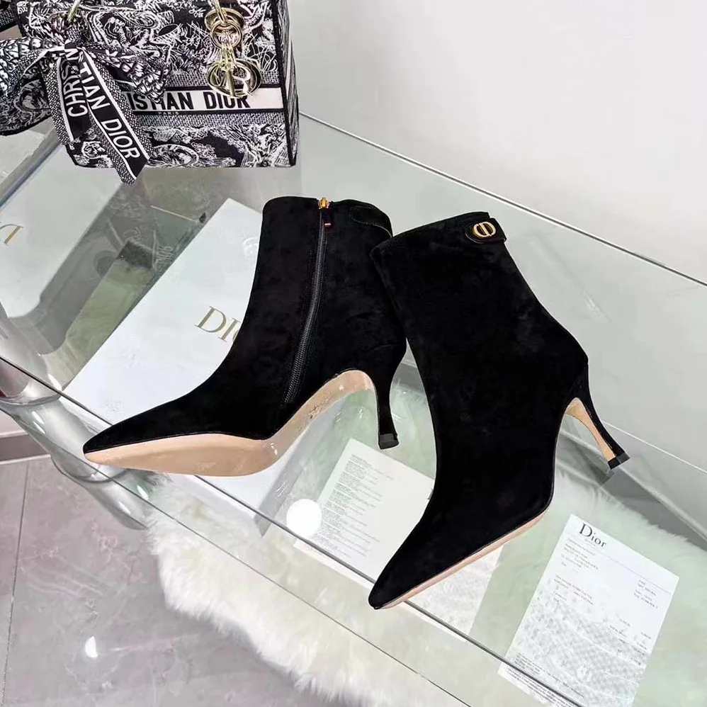 Dior Spectadior Ankle Boot in Stretch Suede Calfskin 65mm Heel for Women Dior Spectadior Ankle Boot in Stretch Suede Calfskin 65mm Heel for Women
