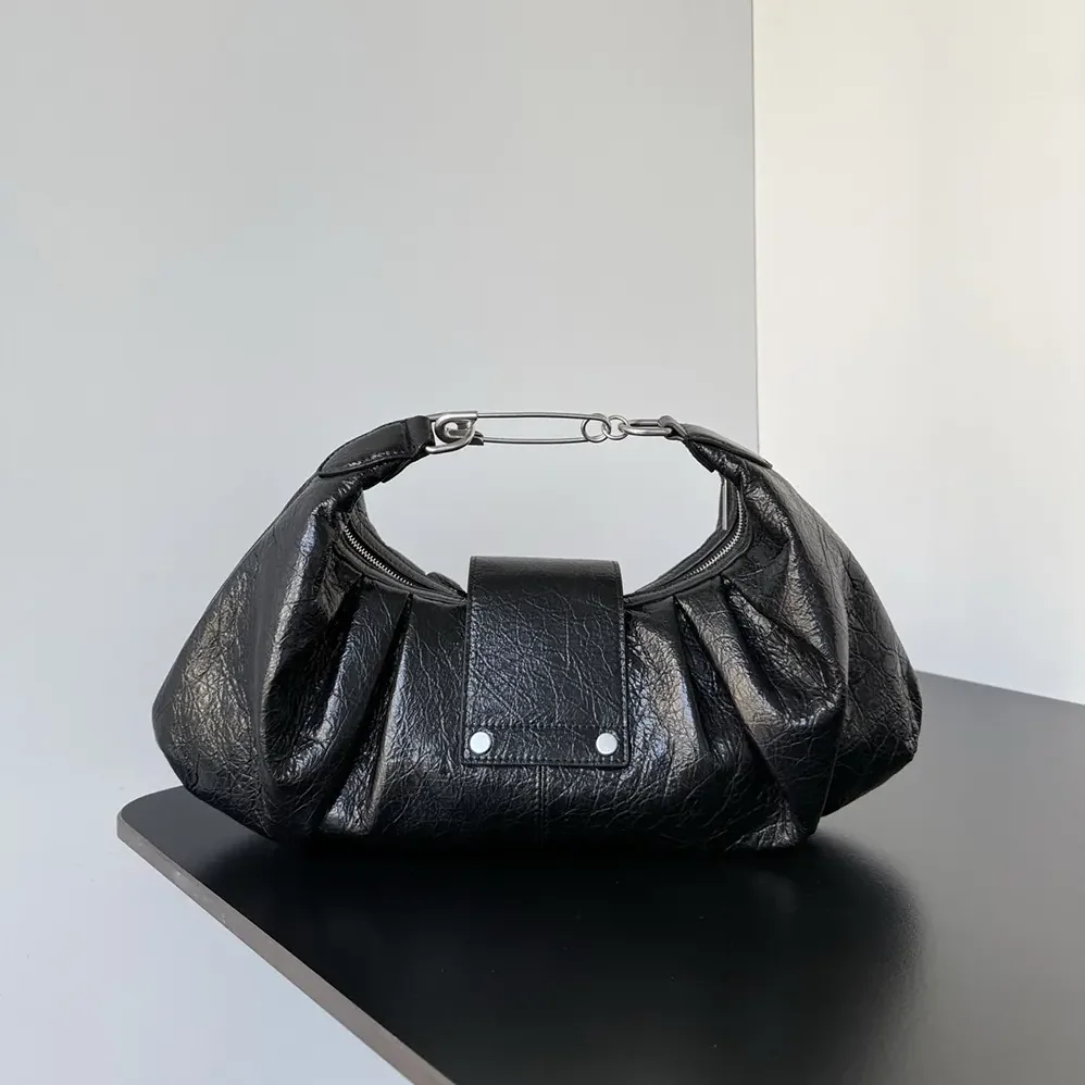 Balenciaga Pamela Shoulder Bag Medium in Black Arena lambskin for Women