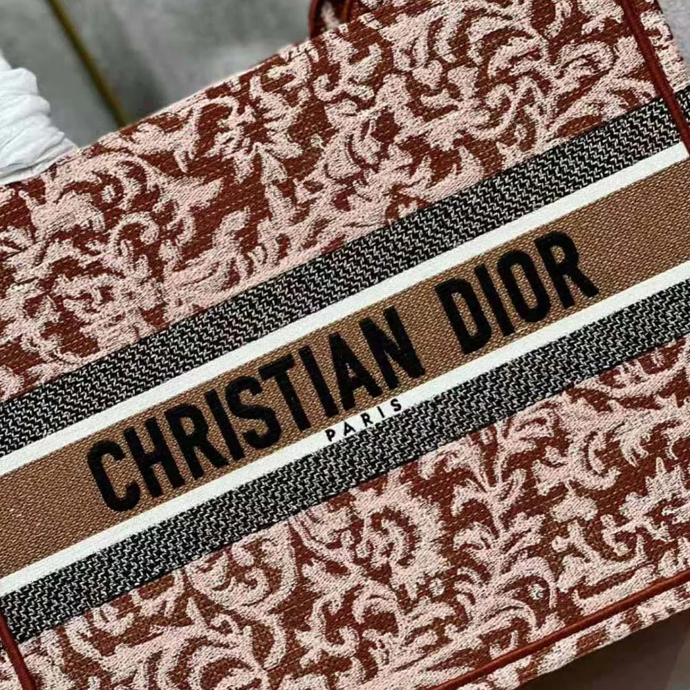 Dior Medium Dior Book Tote Metallic Pink Dior Brocart Embroidery for Women Dior Medium Dior Book Tote Metallic Pink Dior Brocart Embroidery for Women