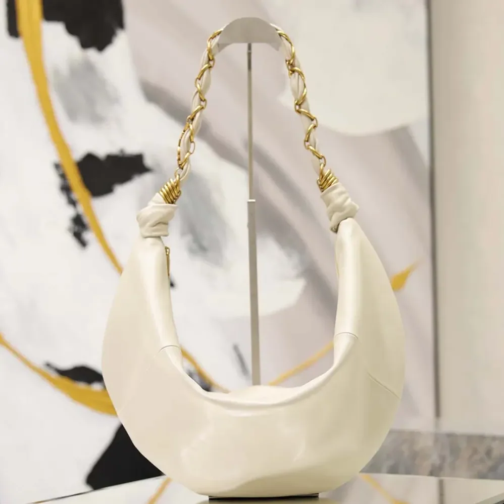 Saint Laurent YSL Amalia Small Hobo In Lambskin for Women in White