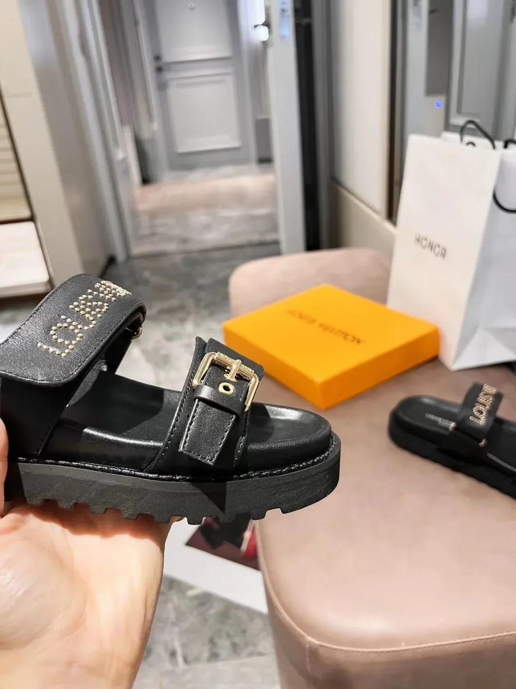 Louis Vuitton Bom Dia Flat Mule Black for Women
