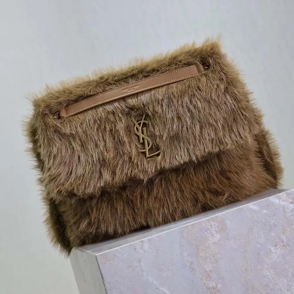 Saint Laurent YSL Niki Large Bag in Shearling for Women