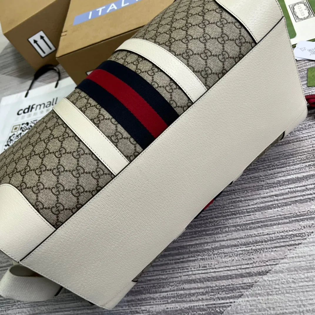 Gucci Ophidia Medium Duffle Bag in Beige Gold Hardware Gucci Ophidia Medium Duffle Bag in Beige Gold Hardware