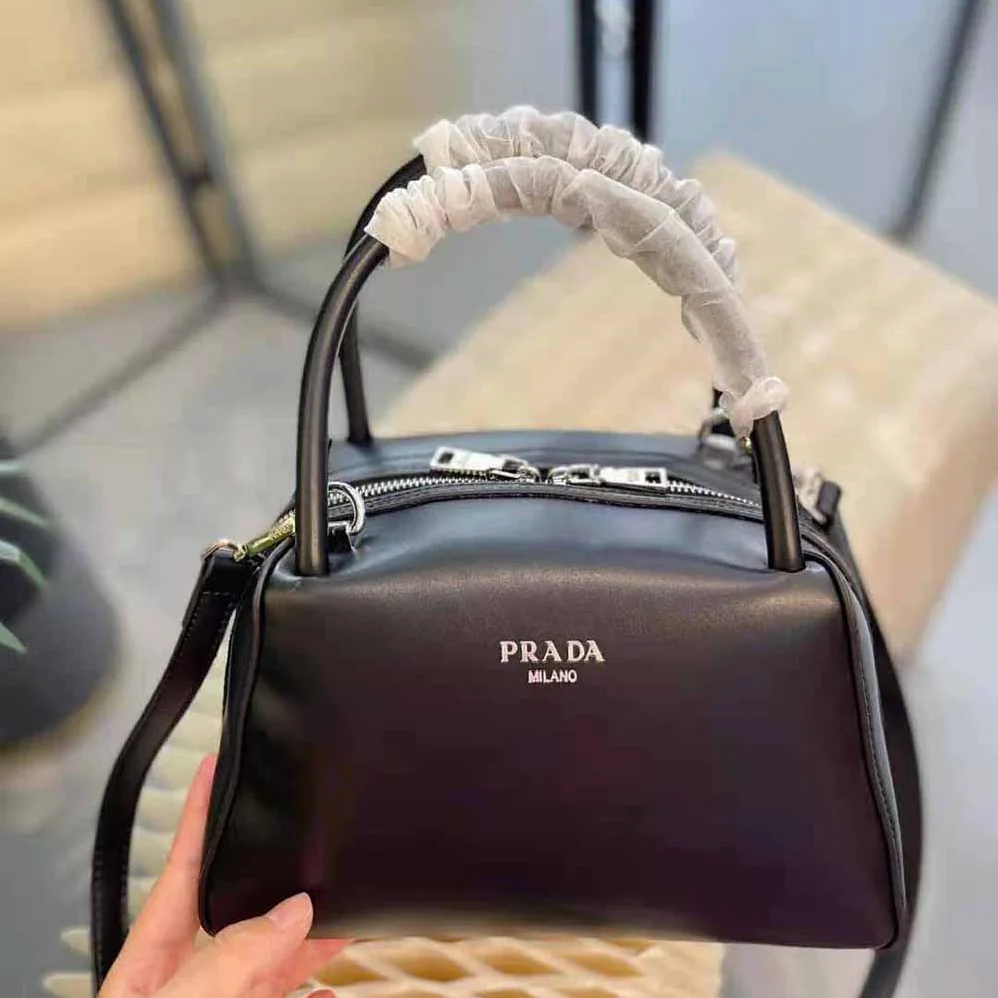 Prada Small Leather Handbag for Women in Black