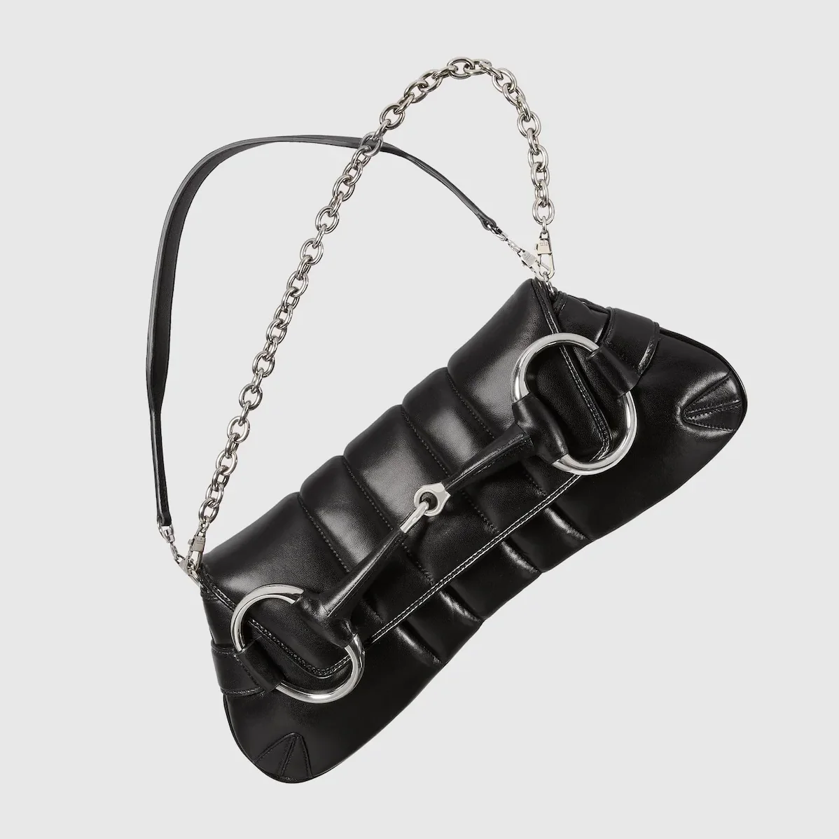 Gucci Horsebit Chain Medium Shoulder Bag Black 15 Inches/ Gucci Horsebit Chain Medium Shoulder Bag Black 15 Inches/