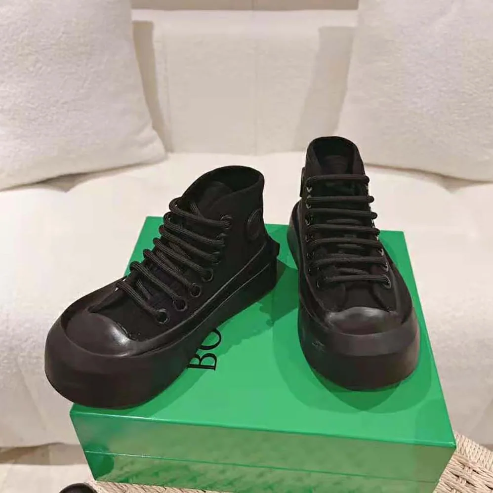 Bottega Veneta Jumbo Sneaker Nylon High Top Lace-up Sneakers for Unisex in Black Bottega Veneta Jumbo Sneaker Nylon High Top Lace-up Sneakers for Unisex in Black